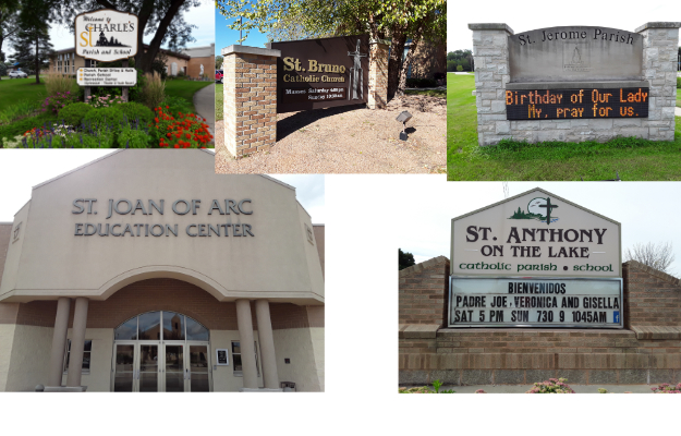 St. Charles Hartland, St. Bruno, St. Jerome, St. Joan of Arc, St. Anthony
